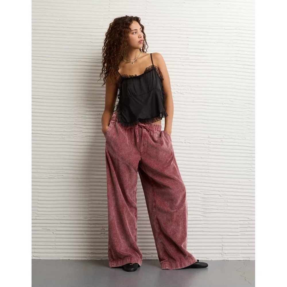 Urban Outfitters Corduroy Wide Leg Pants Dusty Rose Pink Small Boho 70s
